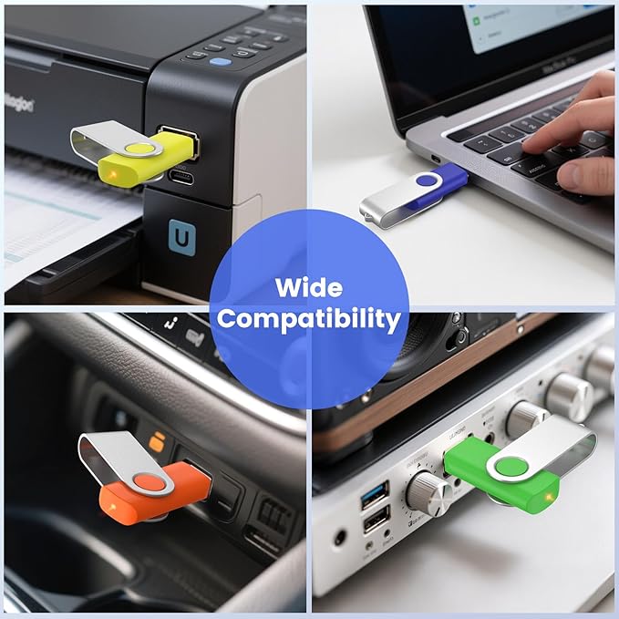 ABLAZE 256MB Flash Drives 500 Pack, USB 2.0 Thumb Drives Bulk Swivel Memory - Image 6