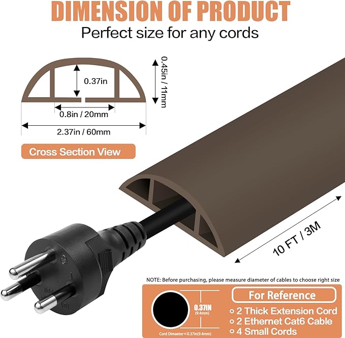 Floor Cord Cover Cable Cavity Self Adhesive Cord Hider Floor Floor Cable - Image 2