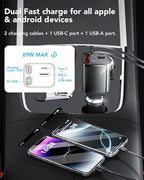Upgraded Retractable Car Charger Adapter, 4 in 1 Fast Charging Car Phone Charger - Image 6