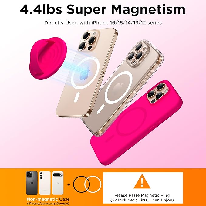 Magnetic Phone Ring Grip Holder, Silicone Finger Loop Grip, Compatible - Image 6
