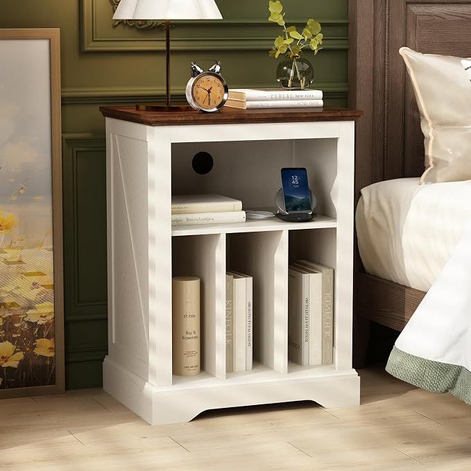 Farmhouse Record Player Stand, 3 Tier End Table, Turntable Stand - Image 5