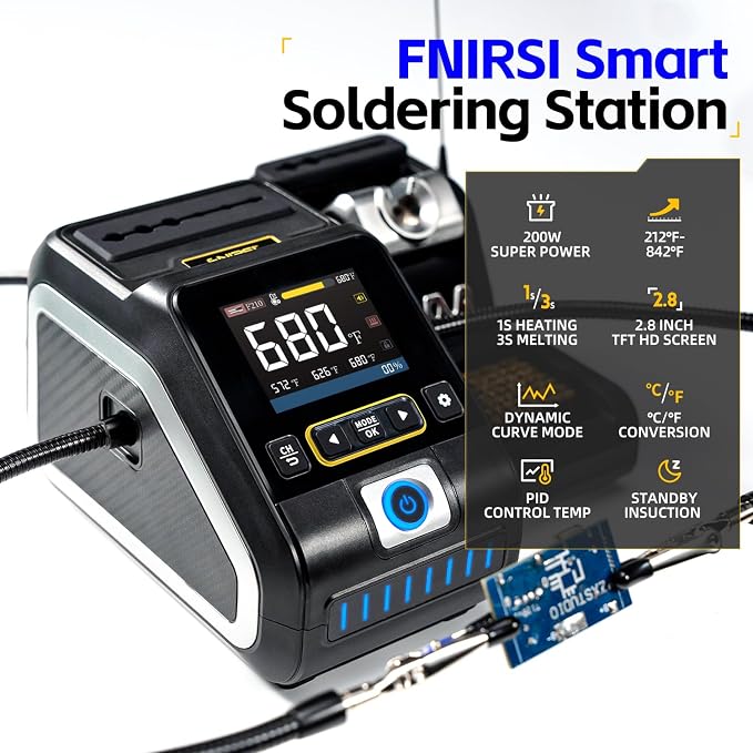 FNIRSI DWS-200 200W Precision Digital Soldering Station Kit, - Image 3