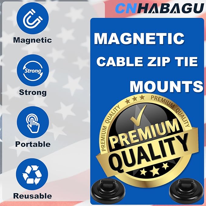 Magnet Zip Tie Mount Magnetic Zip Ties Mount Clips Base Holder Strong - Image 2