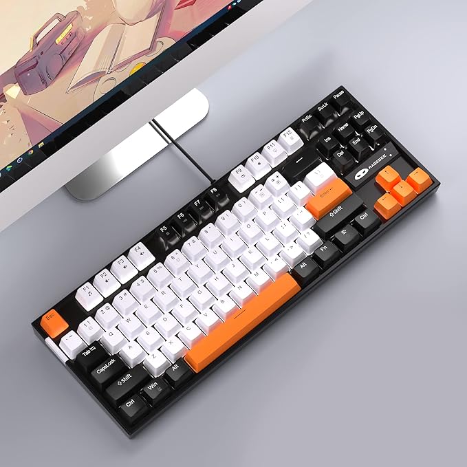 MageGee 75% Mechanical Gaming Keyboard, LED White Backlit, 87 Keys Compact TKL - Image 6