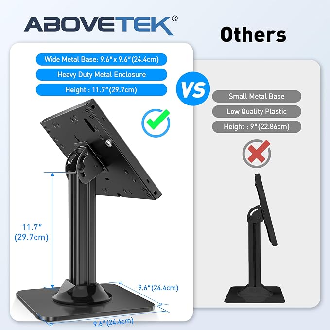 AboveTEK Anti-Theft iPad Kiosk Stand – POS iPad Security Stand & Locking Tablet - Image 8