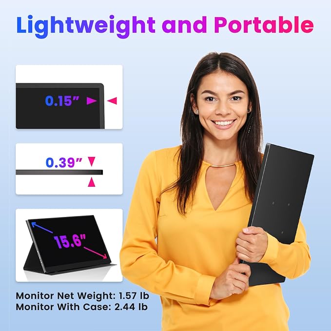 Portable Monitor 4K 15.6 inch UHD 3840X2160 100% sRGB USB-C HDMI IPS HDR - Image 7