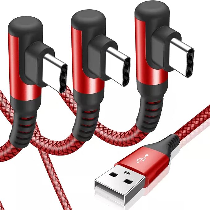 sweguard USB C Cable Right Angle, USB Type C iPhone 16 Charger Cable Nylon by Sweguard