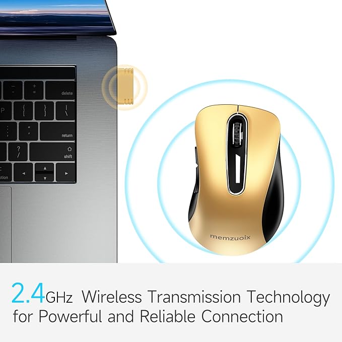 memzuoix 2.4G Wireless Mouse, 1400 DPI Mobile Optical Cordless Mouse - Image 2