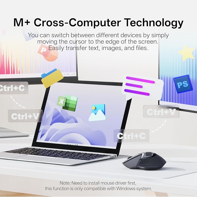 Rapoo MT760 PRO Wireless Mouse, NearLink + Bluetooth 5.0 Multi-Device, 12K DPI - Image 2