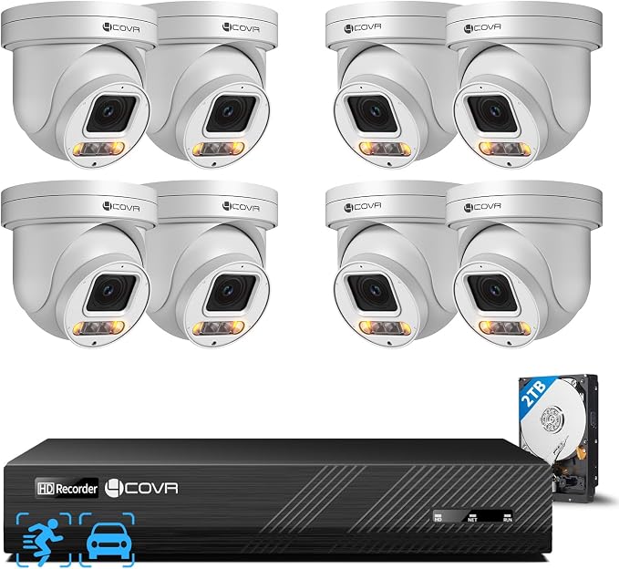 4COVR PoE PTZ Security Camera System 8 Channel 4K, 8X 8MP IP PTZ Camera Two Way by 4COVR