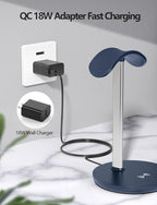 Miroddi Headphone Stand with Wireless Charger, Independent USB Charging Port - Image 7