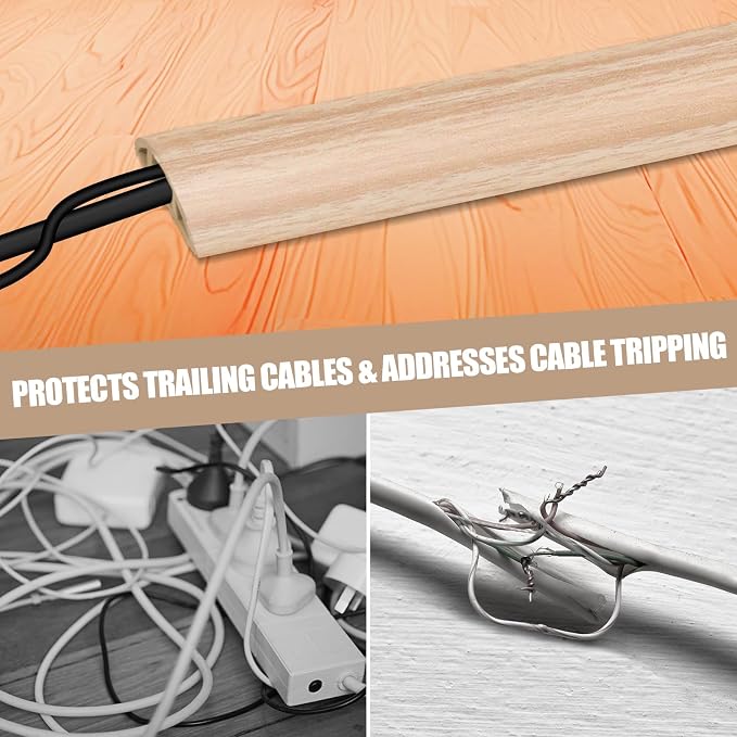 Floor Cord Cover Cavity 0.8"x0.37" Self Adhesive Cord Hider, 10FT Low Profile - Image 6