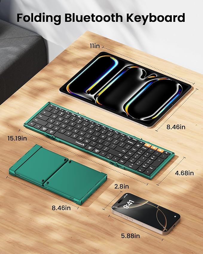 ProtoArc Foldable Bluetooth Keyboard, XK01 Full-Size Portable Wireless Keyboard - Image 4