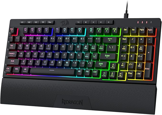 Redragon K515 Shiva Wired RGB Membrane Gaming Keyboard, 98 Keys Mechanical-Feel by REDRAGON
