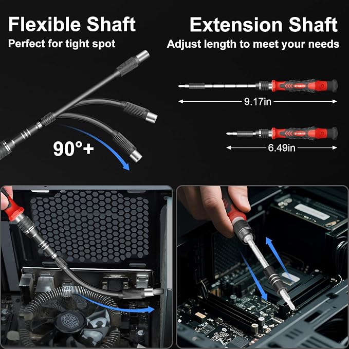 STREBITO 144-Piece Upgraded Electric Screwdriver, Max 0.7 N.m, 120 Magnetic Bits - Image 8