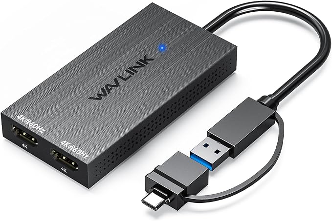 WAVLINK USB-C & USB-A to Dual HDMI Adapter 4K@60Hz by WAVLINK%C2%AE
