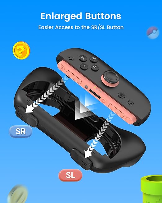TRANSNOVO Hand Grips for Switch 2，Wear-Resistant Switch Accessories Controller - Image 4
