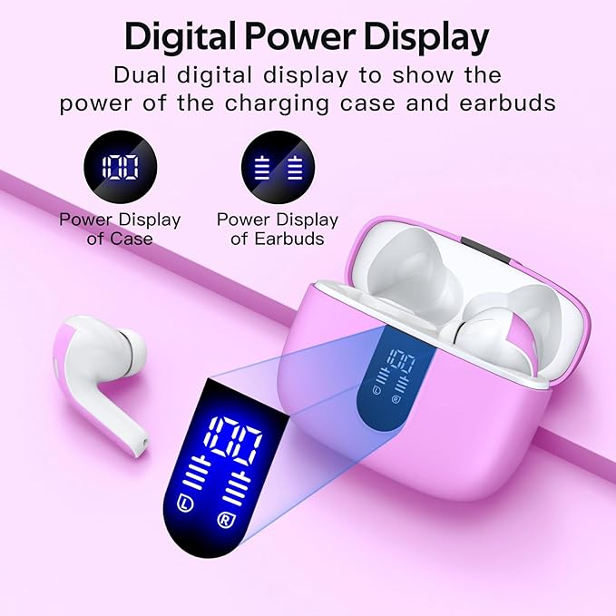 TAGRY Bluetooth Headphones True Wireless Earbuds 60H Playback LED Power Display - Image 2