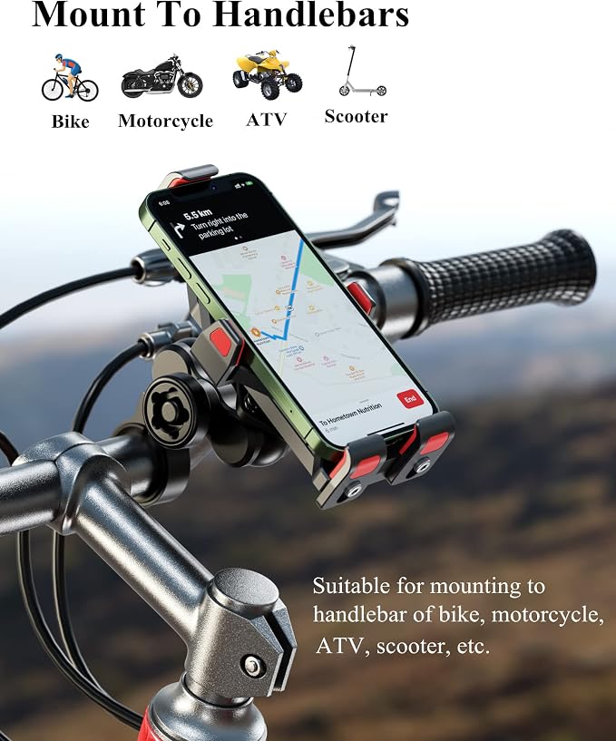BRCOVAN Aluminum Alloy Motorcycle Phone Mount - Image 7