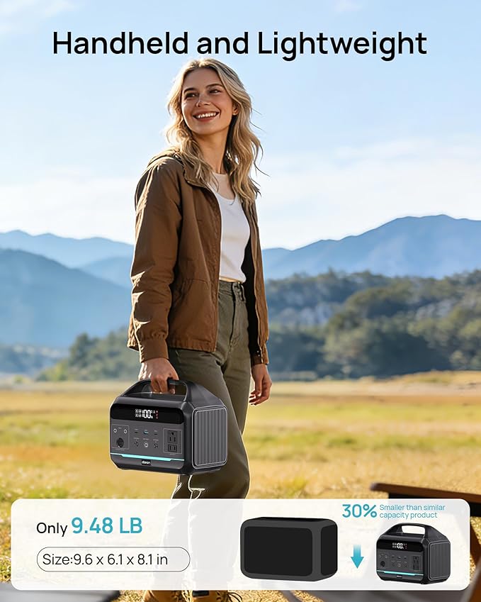Portable Power Station 500W, 299Wh LiFePO4 Power Bank - Image 6