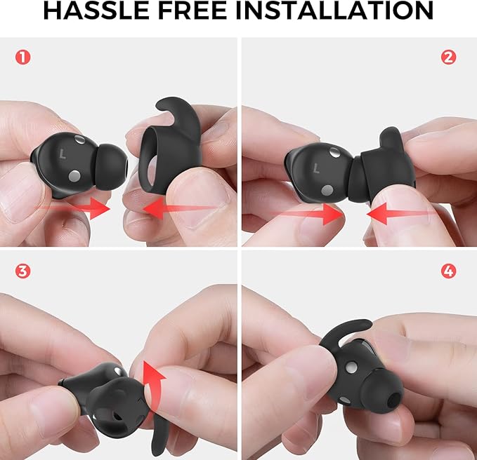 AhaStyle 3 Pairs Beats Studio Buds Ear Hooks Anti-Slip Ear Covers Silicone - Image 4