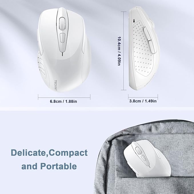 TECKNET Wireless Mouse, 2.4G Ergonomic Optical Mouse, Computer Mouse - Image 4