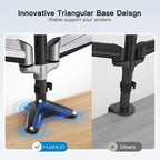 HUANUO Gaming Triple Monitor Stand, Full Motion Articulating Triple Monitor - Image 5