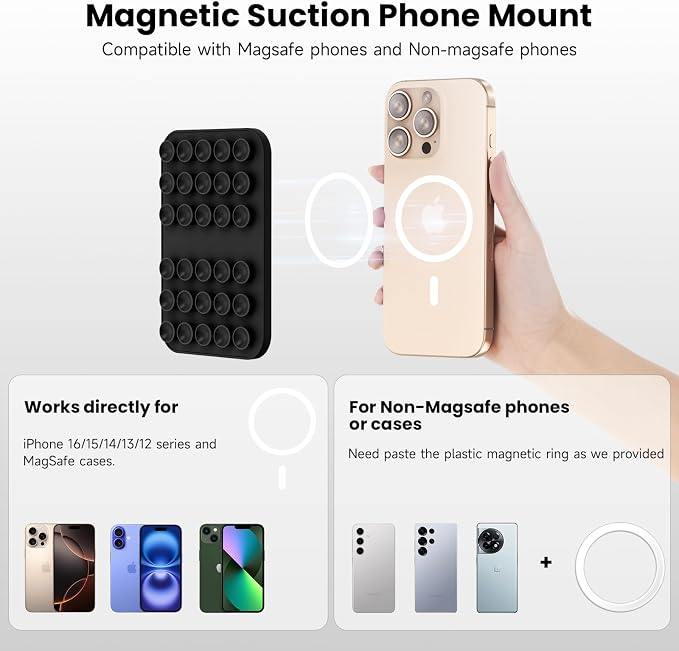 Patented Magnetic Sticky Phone Suction Grip Mount - Image 2