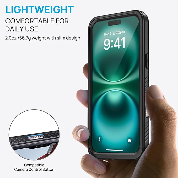 Lanhiem Magnetic for iPhone 16 Pro Case, IP68 Waterproof Case - Image 4