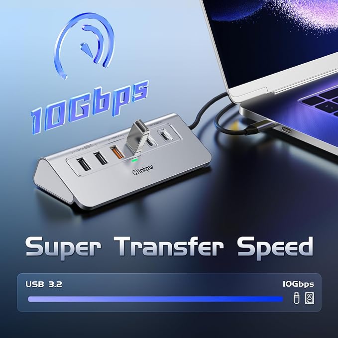 USB C Hub Ethernet, 10Gbps USB Docking Station 10-in-1 - Image 4
