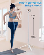 67" Selfie Stick Phone Tripod, All-in-1 Cell Phone Tripod - Image 8