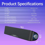 Computer Speakers, HiFi Sound Quality Computer Sound Bar, USB Powered PC - Image 7