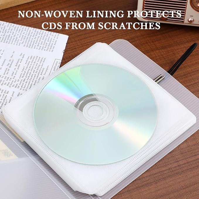 Tofficu 12 Capacity CD Case, Portable Disc Binder Wallet - Image 8