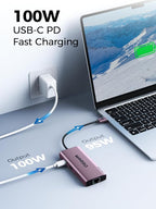 QGeeM USB C Hub Ethernet, 9 in 1 USB Type C Hub HDMI Multi-Port Converter - Image 5