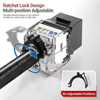 AMPCOM CAT6A UTP RJ45 Keystone Jack 50u Gold Plating Reusable Ethernet Wall Jack - Image 2