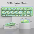 KNOWSQT Wireless Keyboard and Mouse Combo Pale Green - Image 7
