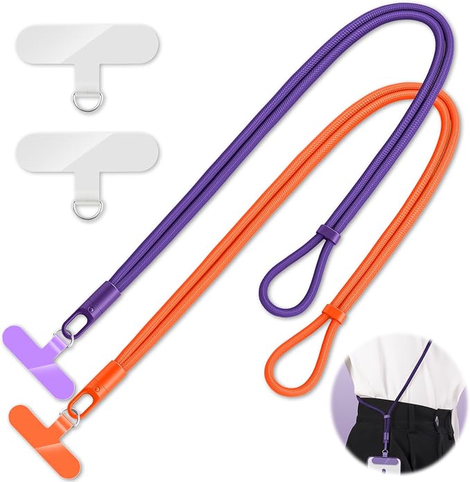 2 Pack Phone Lanyard, 2×Phone crossbody strap, 4×Tether Tabs, Universal Cell by KITANIS