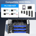 Hybrid 2*2.5/3.5" SATA HDD/SSD+3* M / B+M Key M.2 NVMe Enclosure - Image 6