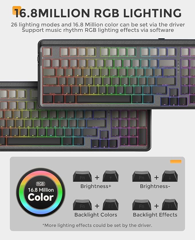 DAREU EK98PRO Wireless Mechanical Keyboard, Gasket Hot Swappable Custom - Image 7