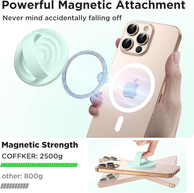 Magnetic Phone Ring Grip Holder, Silicone Finger Loop Grip, Compatible - Image 3
