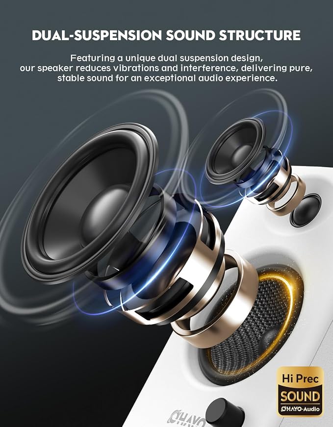 OHAYO 60W Computer Speakers for Gaming and Music, Active Bluetooth 5.3 - Image 3