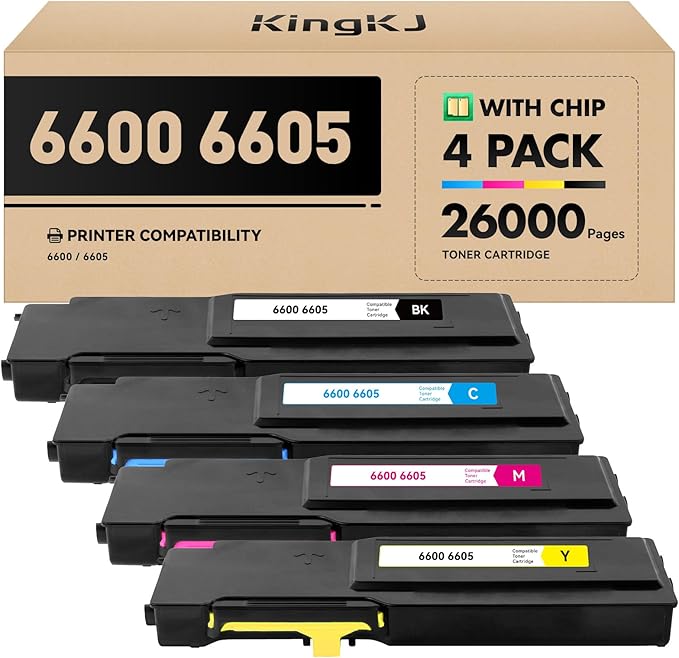 6600 6605 Toner Cartridge Set 4-Pack High Capacity Replacement - Image 3