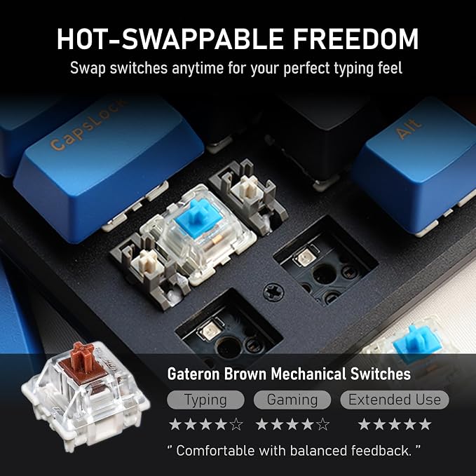 iRocks K74R Wireless RGB Illuminated Mechanical Gaming Keyboard, Hot-Swappable - Image 4