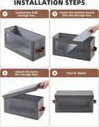 4 Pack DVD Storage Box with Visible Window, Dustproof CD/DVD Case Holder - Image 4