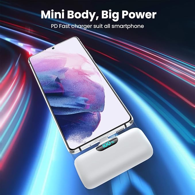 Samll Portable Charger for iPhone 16/15 Series, 5000mAh 3A PD USB C Power Bank - Image 2