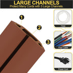 MYFAMIREA 20FT Floor Cord Cover Heavy Duty Cable Cover Protector 3 Channels - Image 3