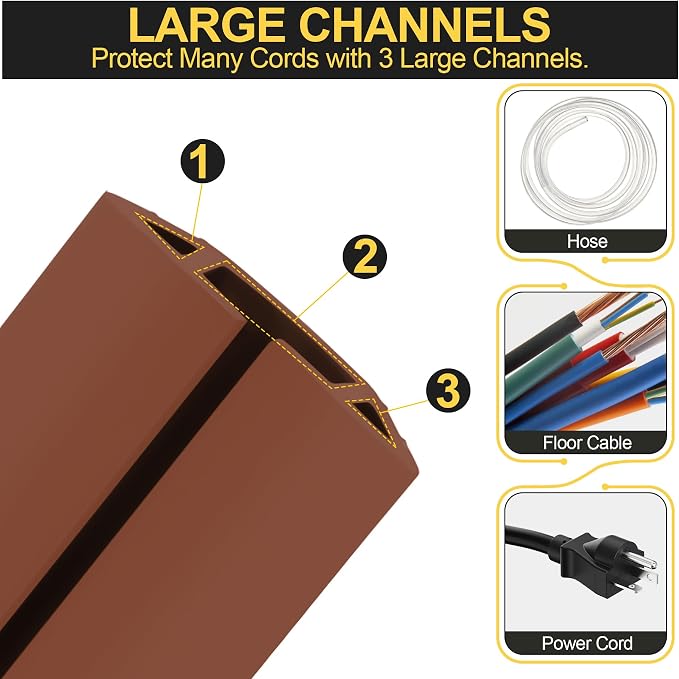 MYFAMIREA 4FT Floor Cord Cover Heavy Duty Cable Cover Protector - Image 3