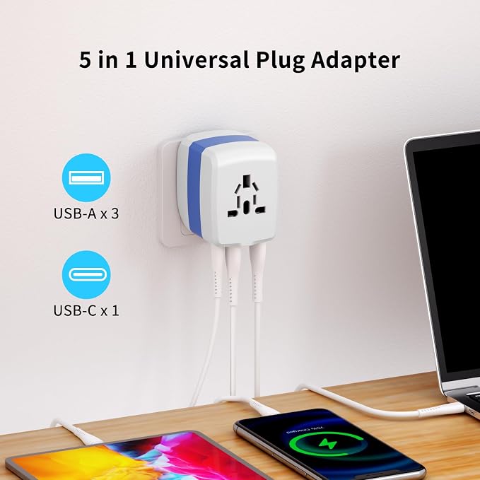 Universal Travel Adapter, International Plug Adapter, WAUDM All in One - Image 6