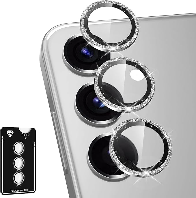 for Samsung Galaxy S25 Camera Lens Protector, Individual Metal Ring Tempered by Btscase
