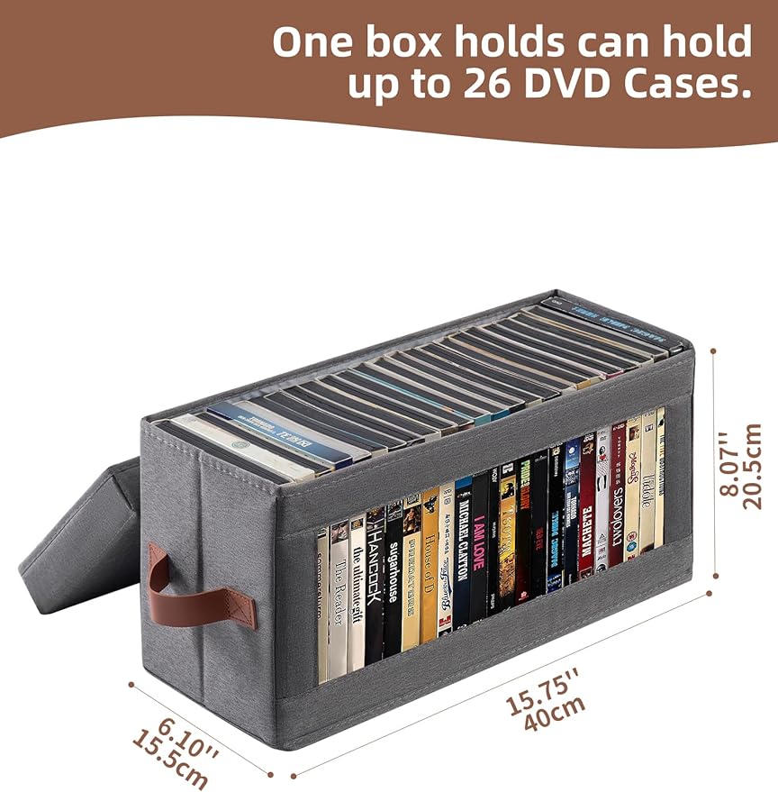 4 Pack DVD Storage Box with Visible Window, Dustproof CD/DVD Case Holder - Image 2
